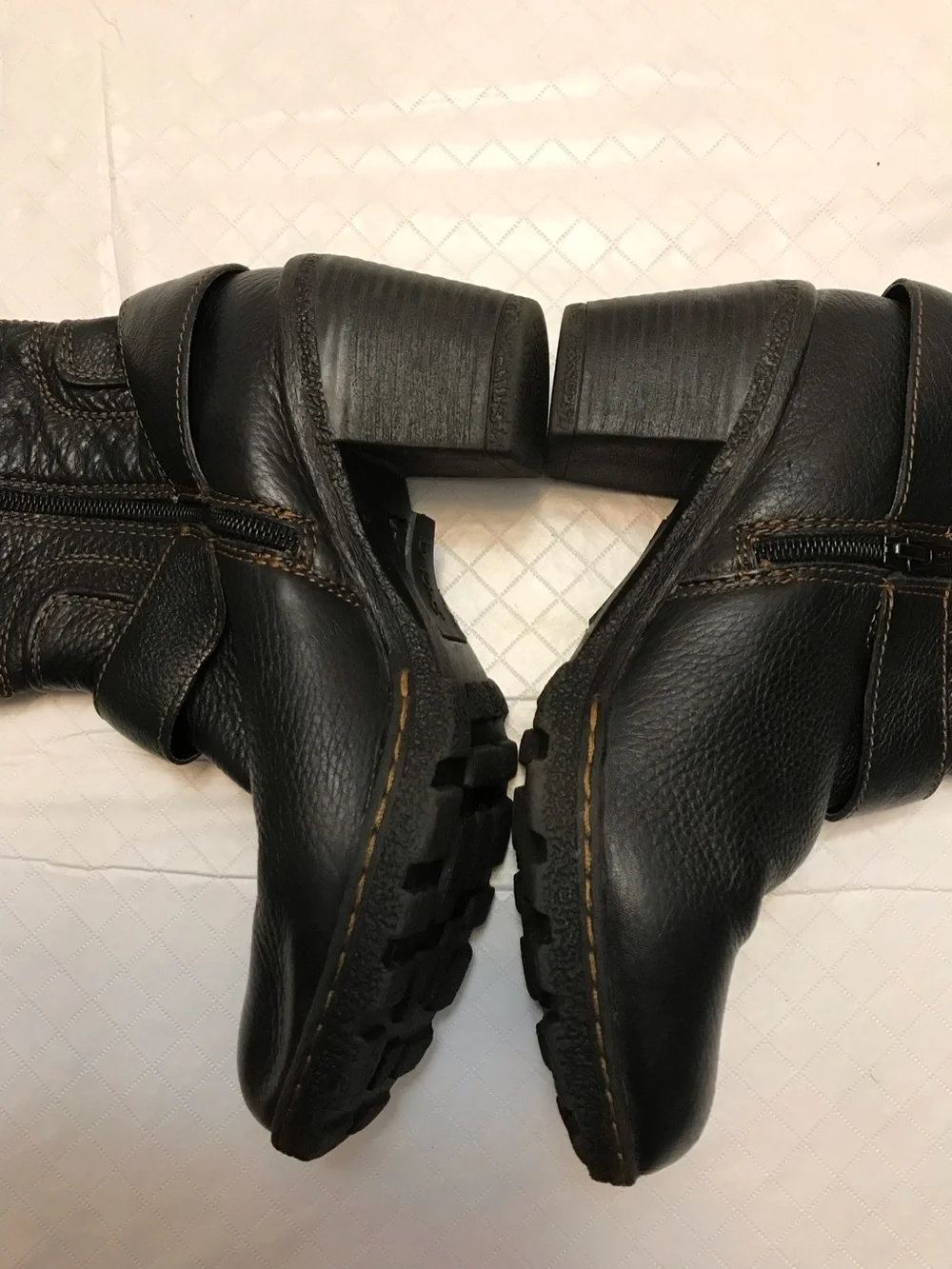 boc Black Over-the-Knee Leather Boots with Buckle Accent